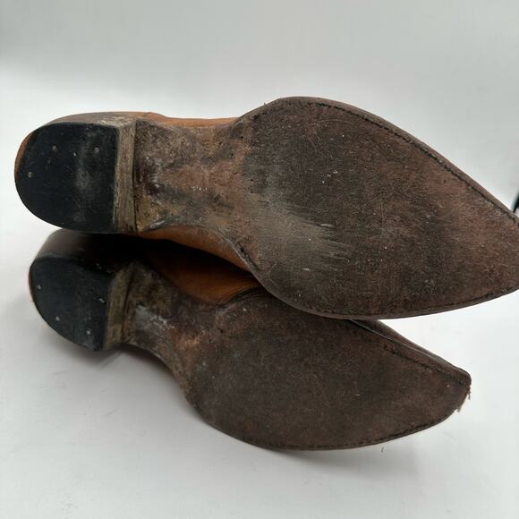 Tony Lama Women's Brown Leather Embroidered Snip Toe Cowboy Western Boots 9 - Picture 11 of 11